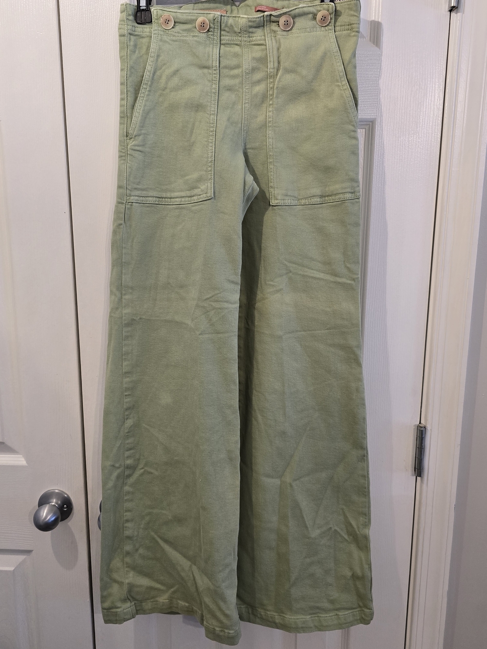NWT Pilcro High-Waist Wide Leg Utility Pants - Sage Green - 27